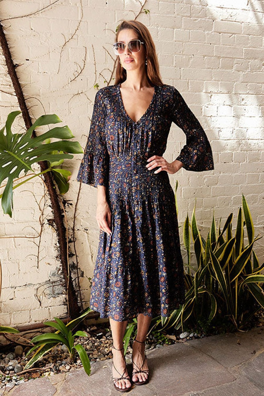 Women VERONICA BEARD Dresses | Shireen Dress Navy