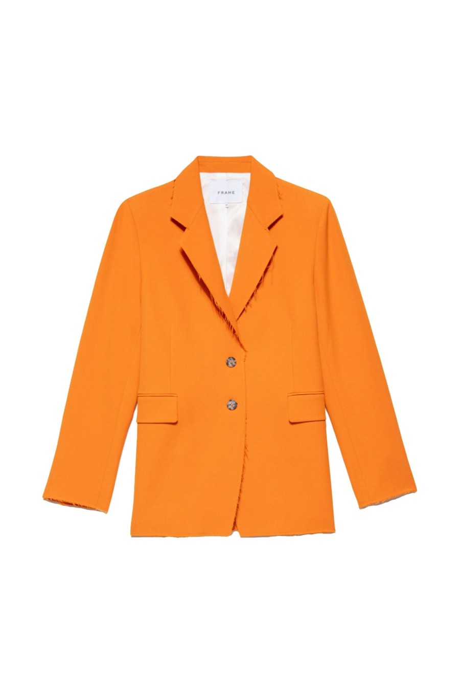 Women FRAME Jackets | Oversized Raw Edge Blazer Nectarine