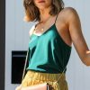 Women TIBI Tops | Eco Silk Classic Cami Pine