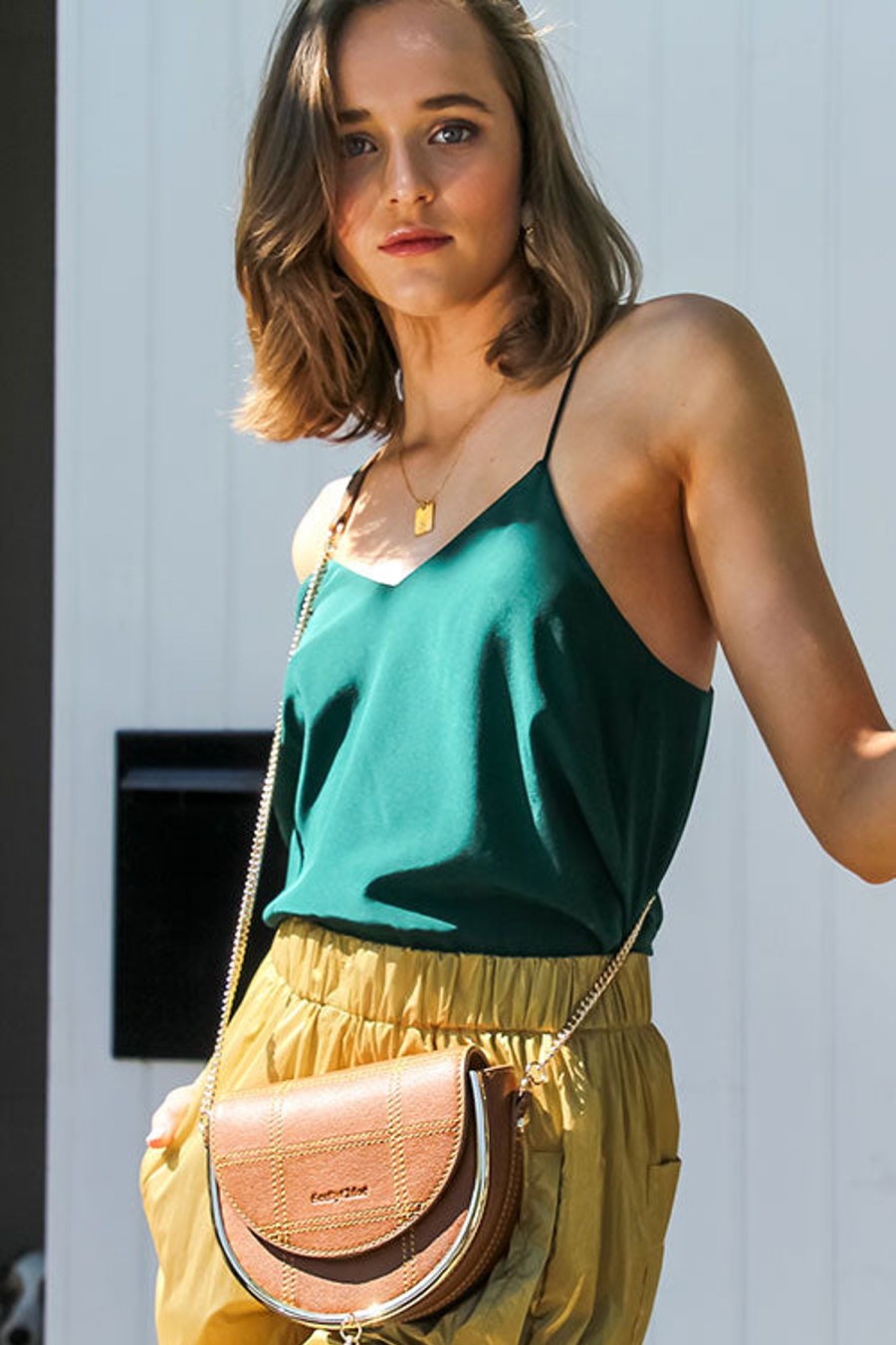 Women TIBI Tops | Eco Silk Classic Cami Pine