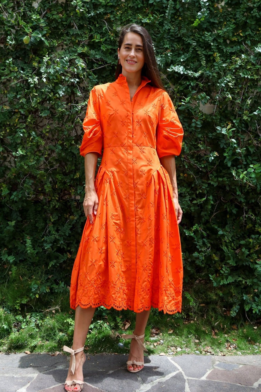 Women ERDEM Dresses | Zelda Broderie Dress Orange