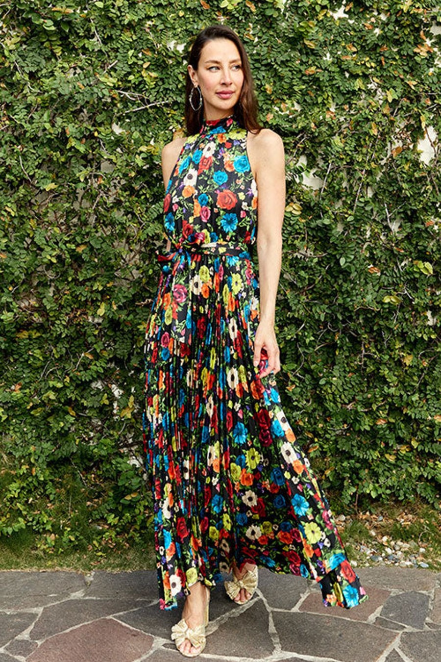 Women ALICE AND OLIVIA Dresses | Mertie Maxi Dress Black Multi