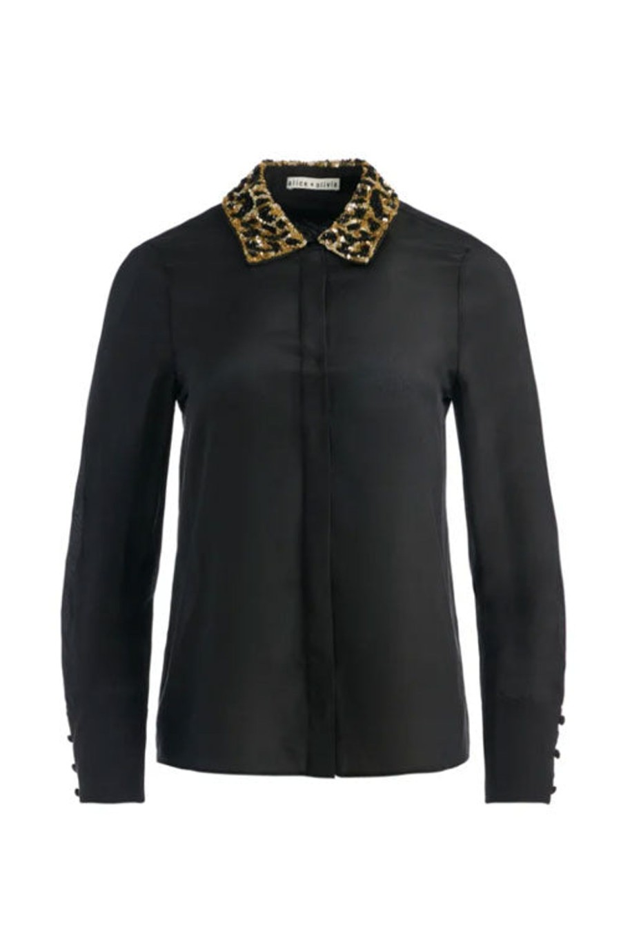 Women ALICE AND OLIVIA Tops | Willa Blouse Black