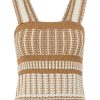 Women VERONICA BEARD Tops | Voya Knit Tank Khaki/White