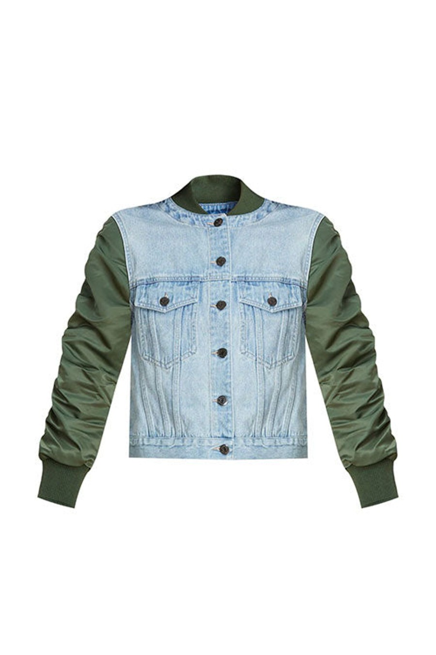 Women VERONICA BEARD Jackets | Emelia Combo Jacket Khaki/Denim