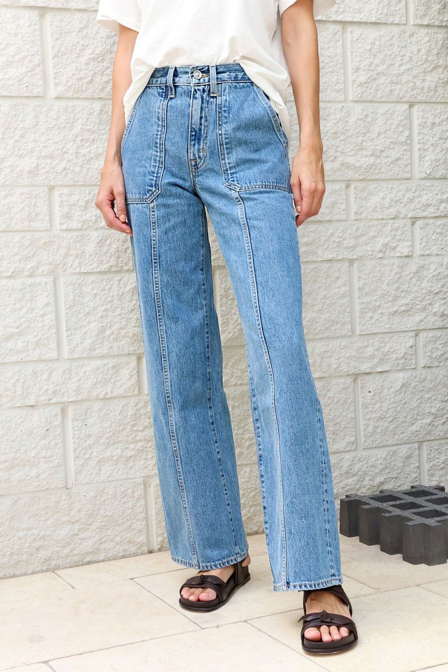 Women SLVRLAKE Jeans | Grace Cargo Jean Pacific