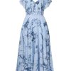 Women ERDEM Dresses | Fit And Flare Midi Dress Blue