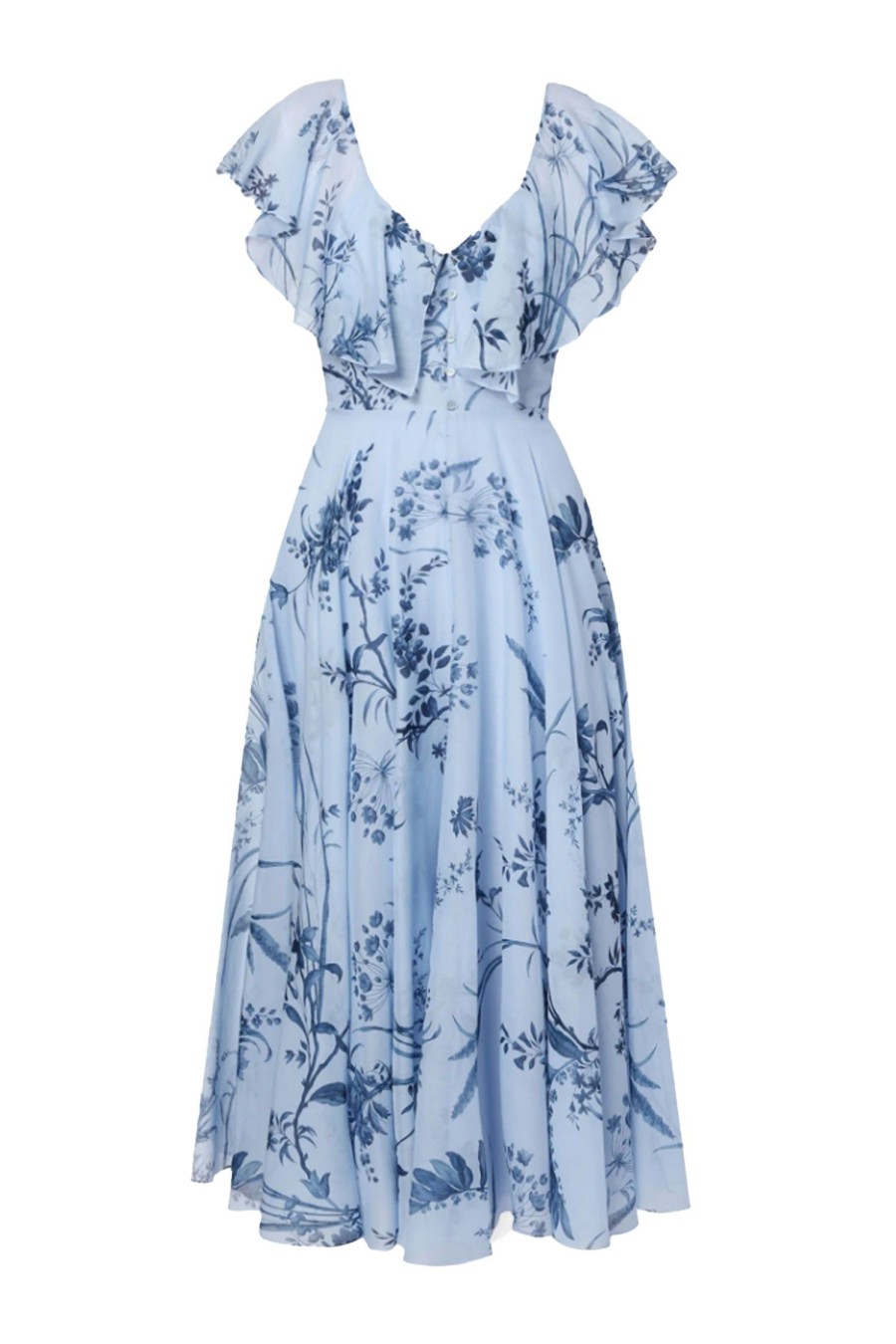 Women ERDEM Dresses | Fit And Flare Midi Dress Blue