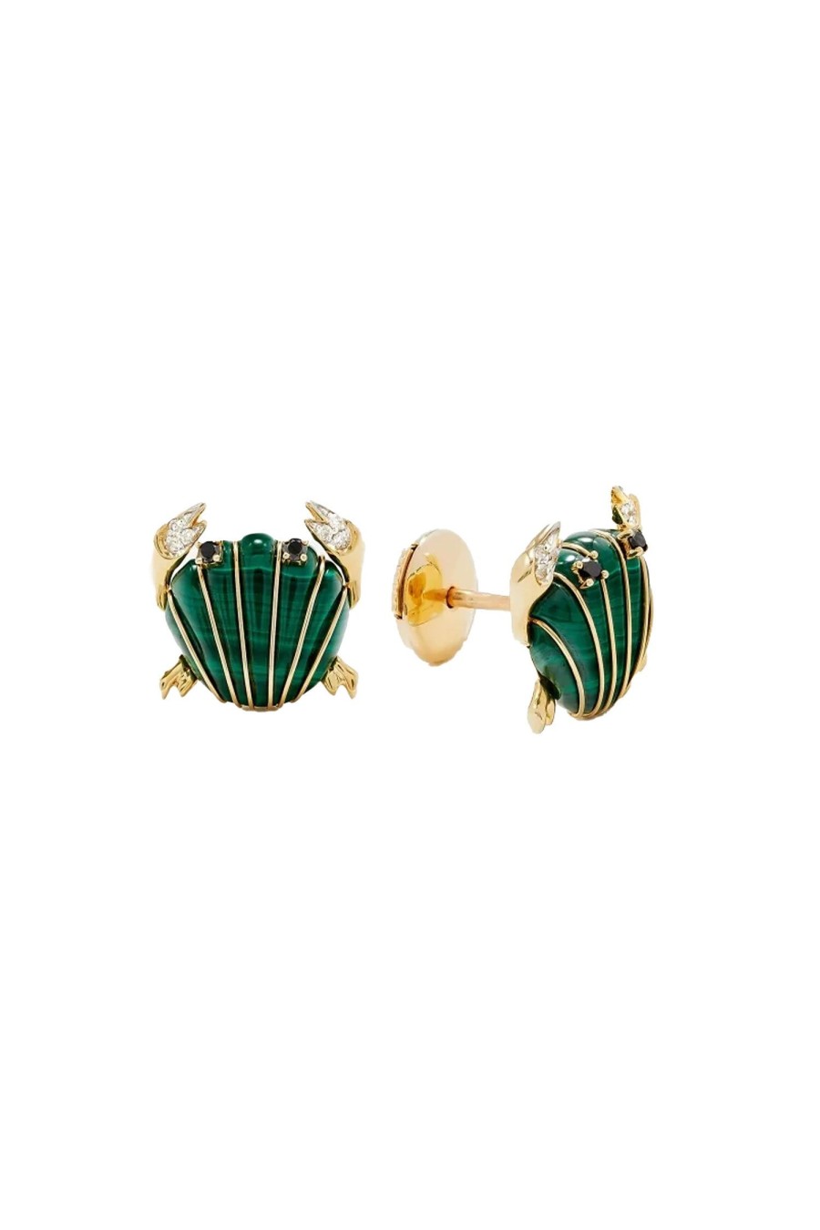 Women YVONNE LEON Earrings | Shell Crab Earrings Malachite