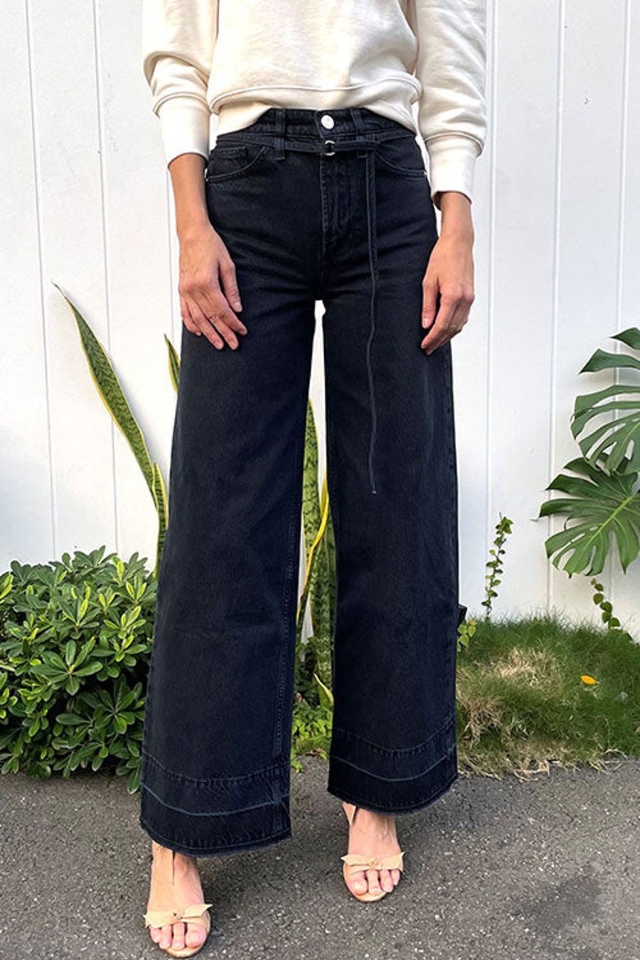 Women FRAME Pants | High Rise Baggy Released Hem Supermoon