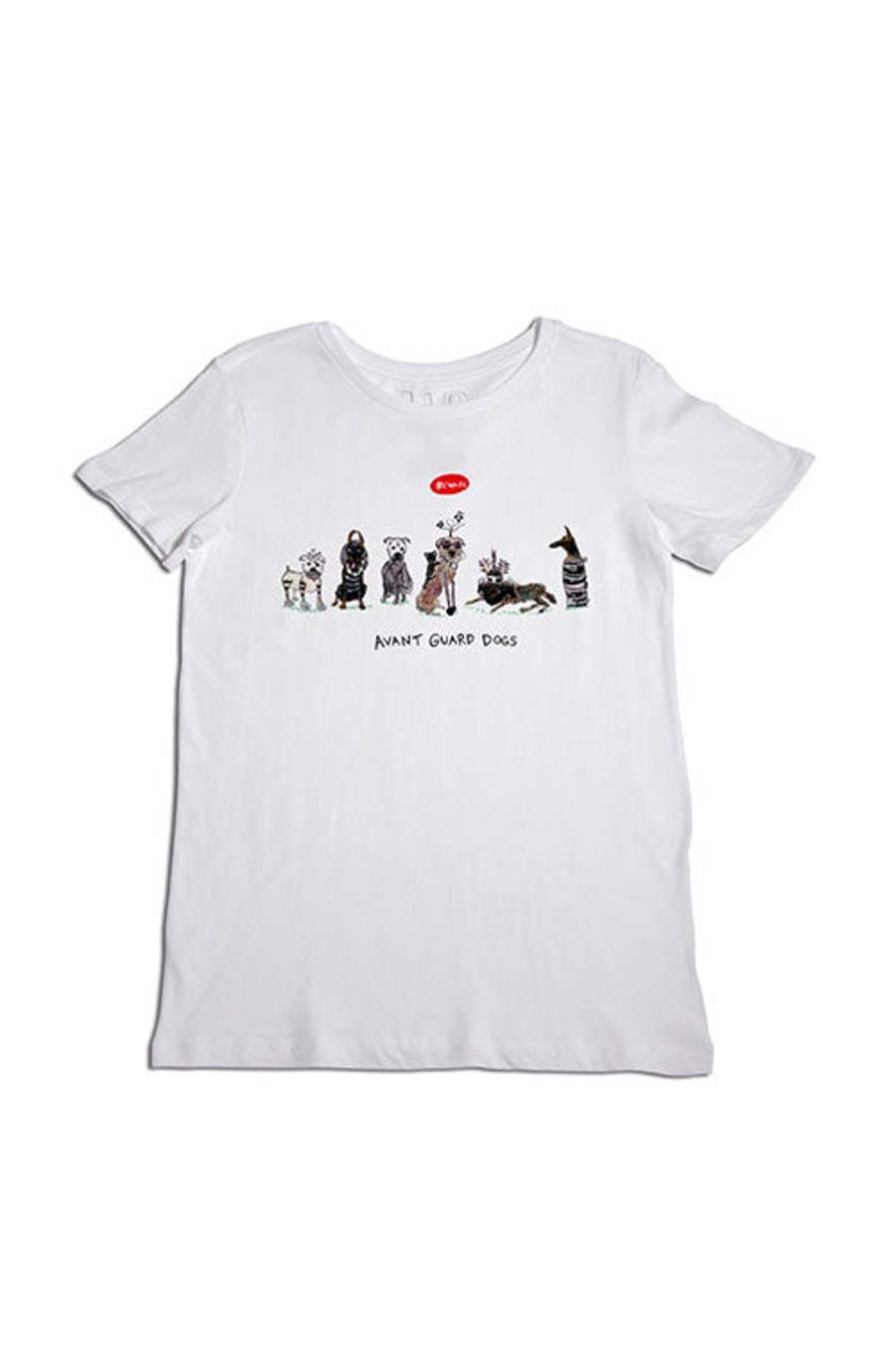 Women UNFORTUNATE PORTRAIT Tops | Avant Guard Dogs T-Shirt White Multi