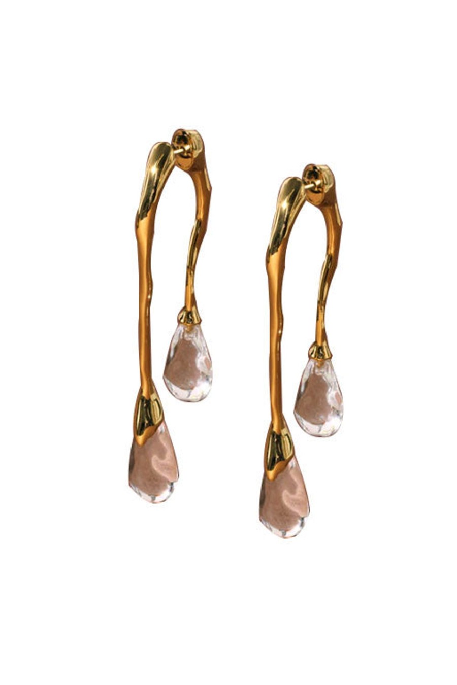 Women ALEXIS BITTAR Earrings | Front Back Lucite Double Drop Gold