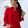 Women THEORY Tops | New Straight Shirt Red