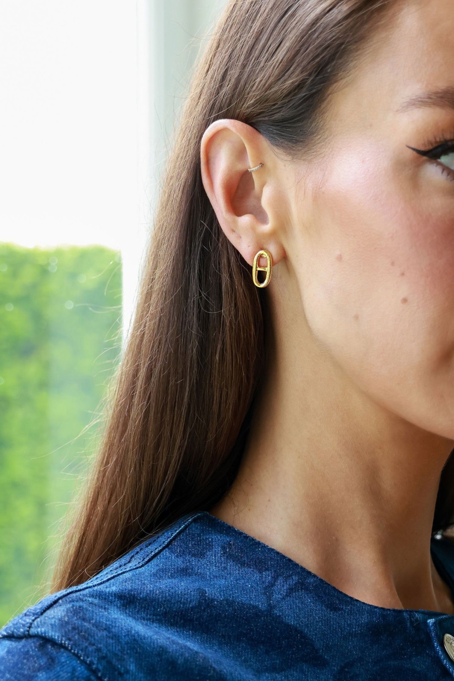 Women Ben-Amun Earrings | Link Stud Earrings Gold