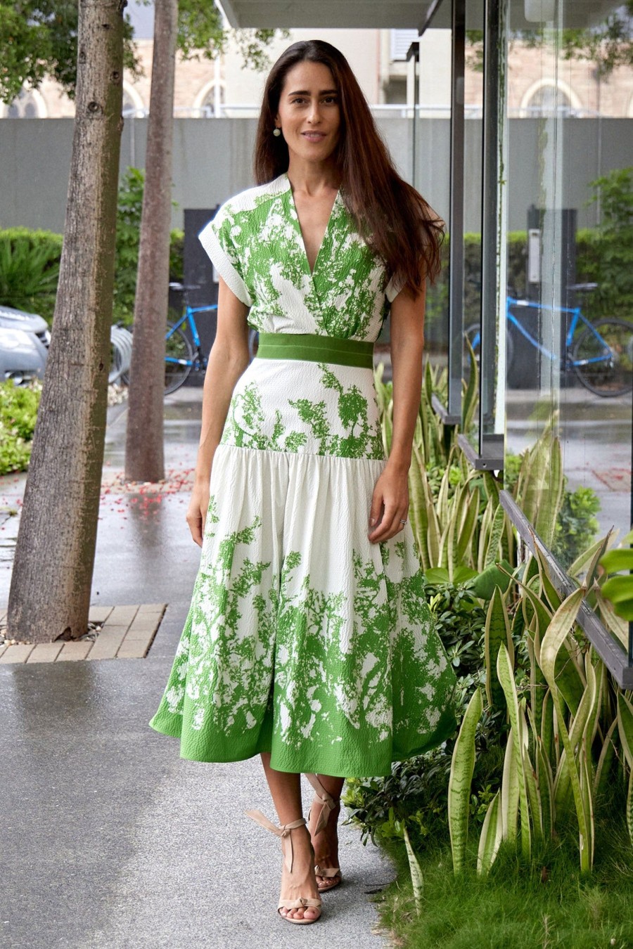 Women SILVIA TCHERASSI Dresses | Metaponto Dress Green/White