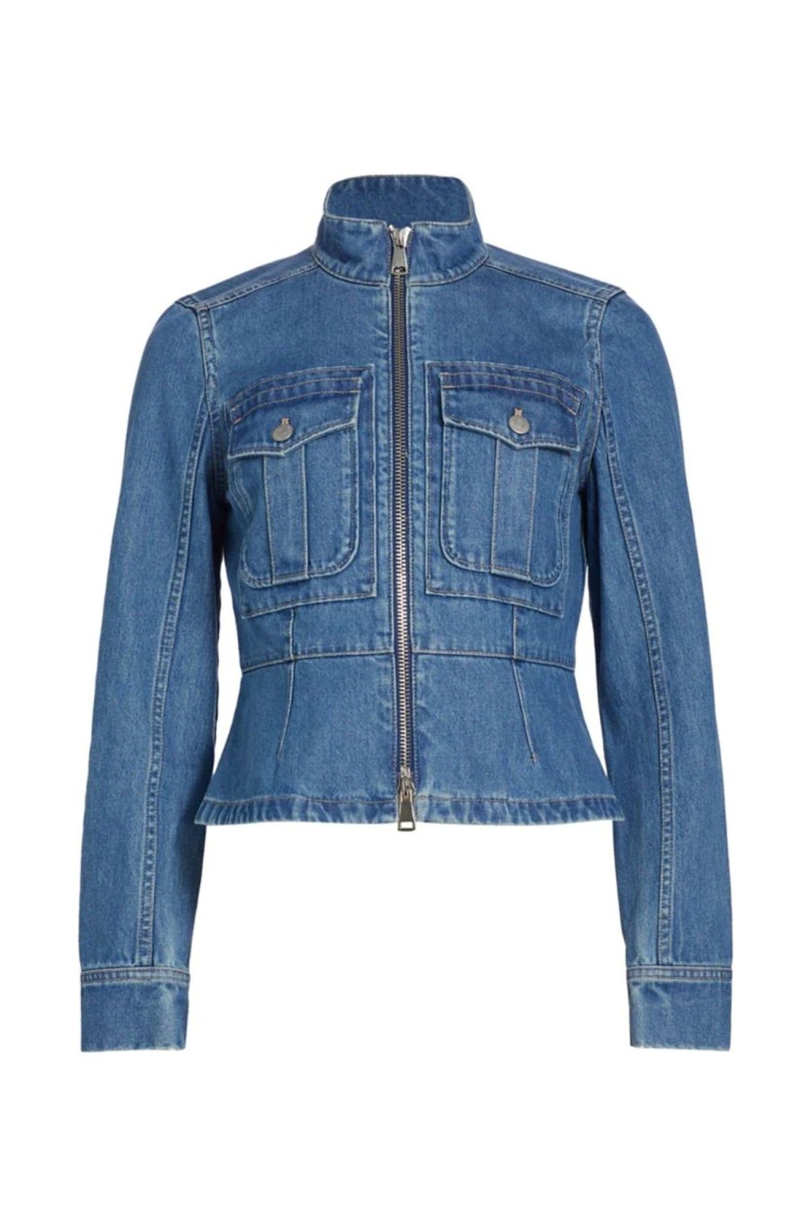 Women VERONICA BEARD Jackets | Antonia Cropped Jacket Denim