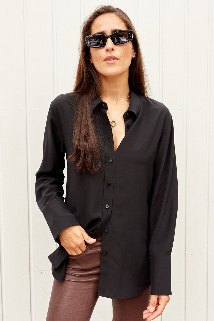 Women JOSEPH Tops | Joe Silk Blouse Black