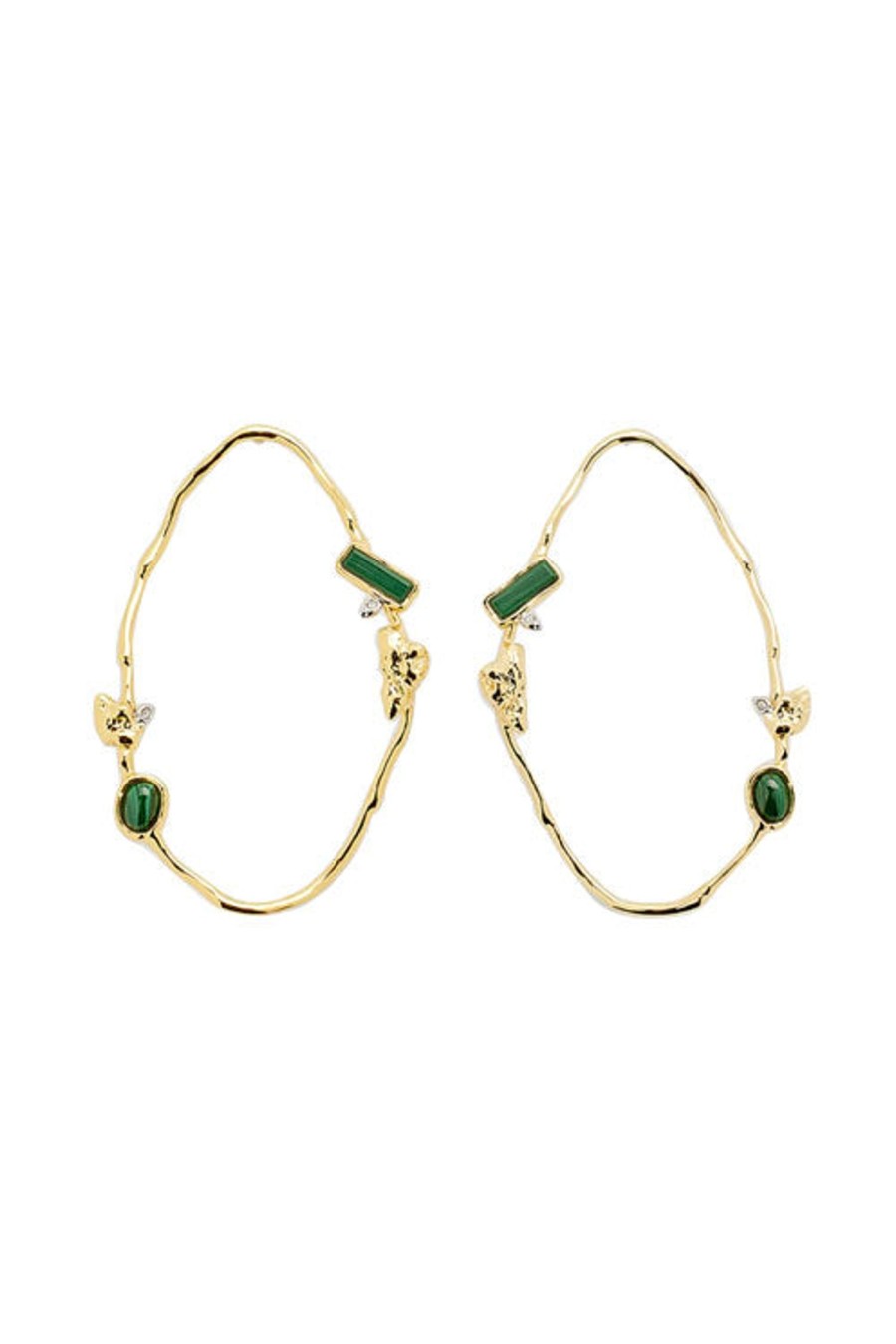 Women ALEXIS BITTAR Earrings | Brut Cluster Link Post Earring Malachite