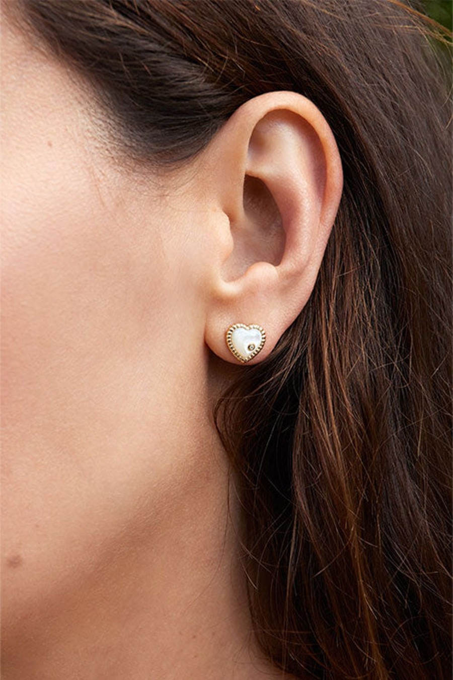 Women YVONNE LEON Earrings | Pair Of Hearts Earring Mother Of Pearl