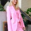 Women MSGM Jackets | Single Breasted Blazer Light Pink