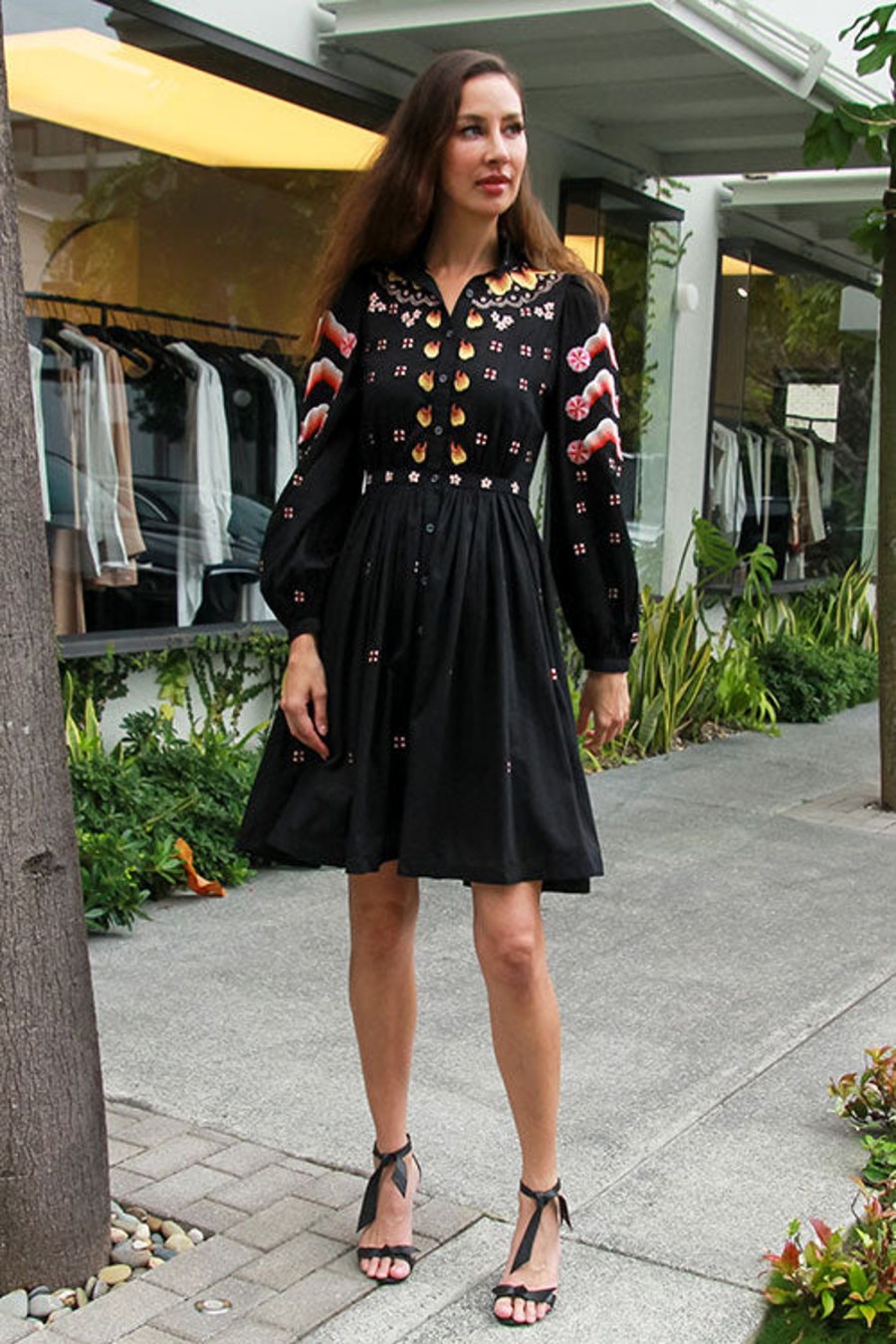 Women TEMPERLEY LONDON Dresses | Valerie Dress Black Multi