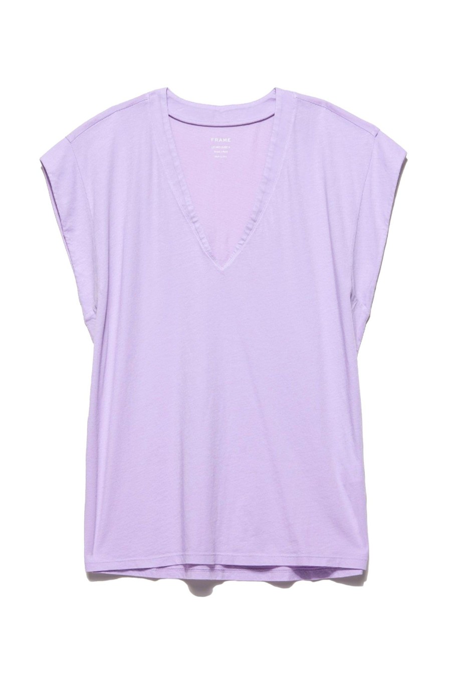 Women FRAME Tops | Le Mid Rise V Tee Lilac