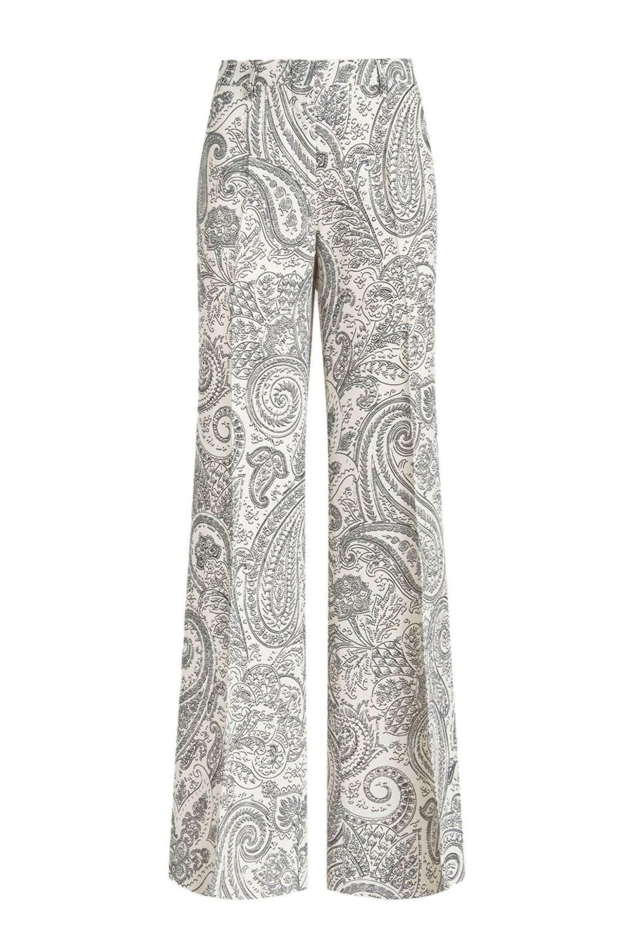 Women ETRO Pants | Paisley Palazzo Trousers White/Navy