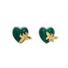 Women OSCAR DE LA RENTA Earrings | Semiprecious Heart Earrings Malachite