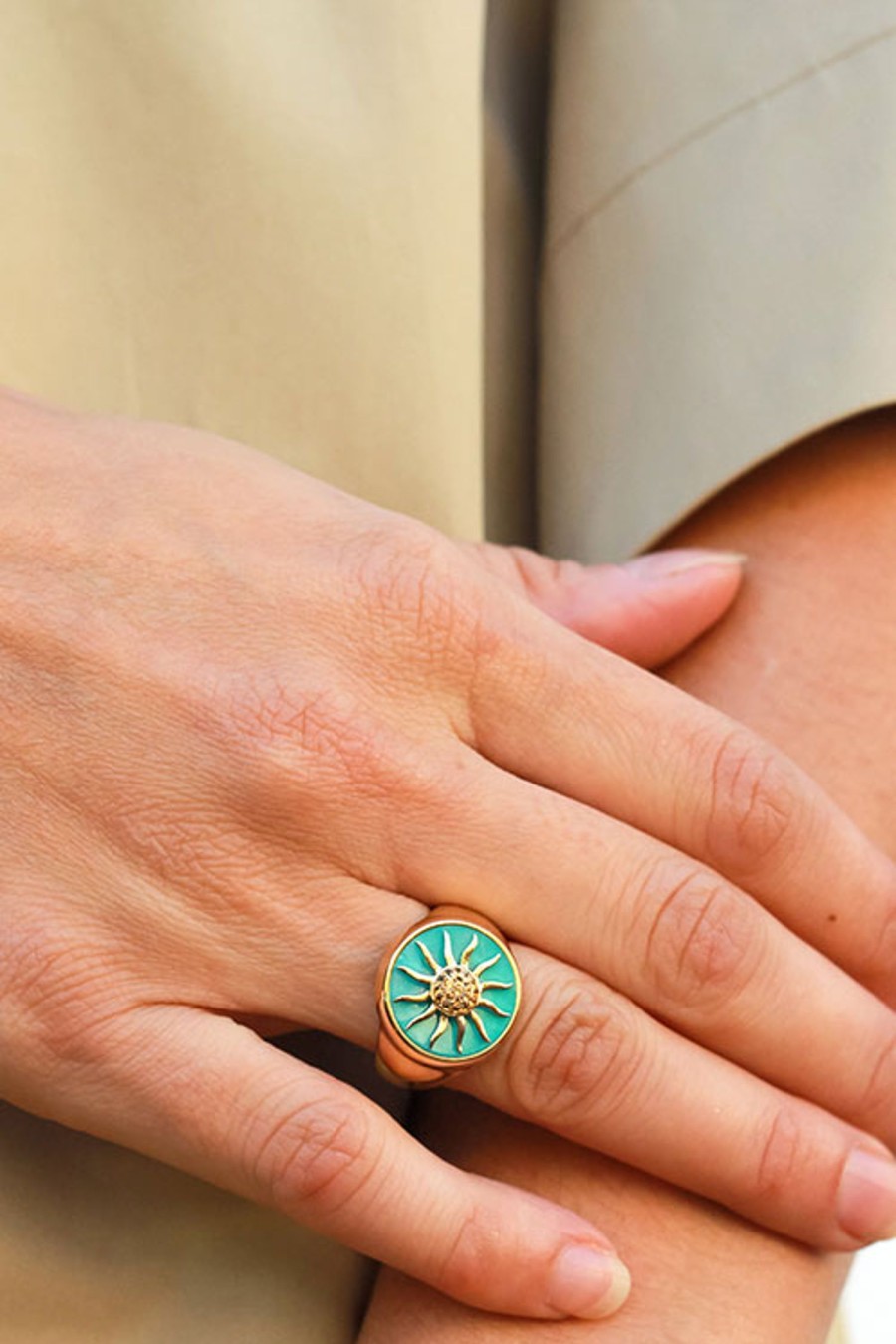 Women YVONNE LEON Rings | Sun Signet Ring Turquoise