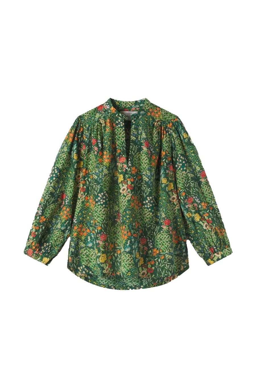 Women BIRDS OF PARADIS BY TROVATA Tops | Bailey Blouse Green Multi