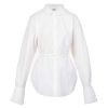 Women FRAME Tops | Slit Back Waist Tie Shirt White