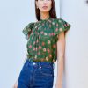 Women BIRDS OF PARADIS BY TROVATA Tops | Carla Highneck Shirt Green