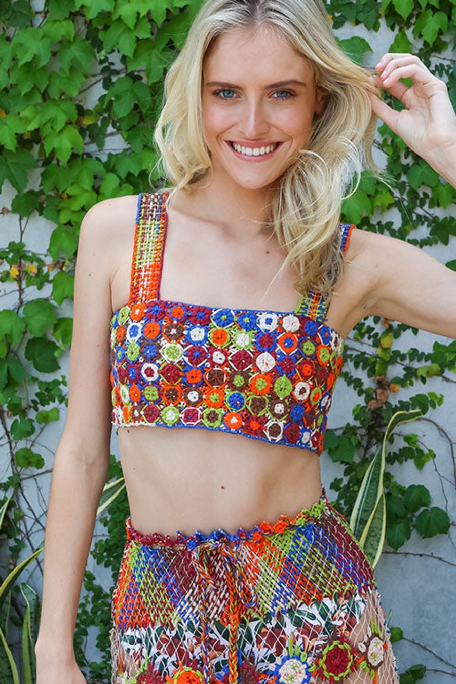 Women MIGUELINA Tops | Fernanda Top Brown Multi