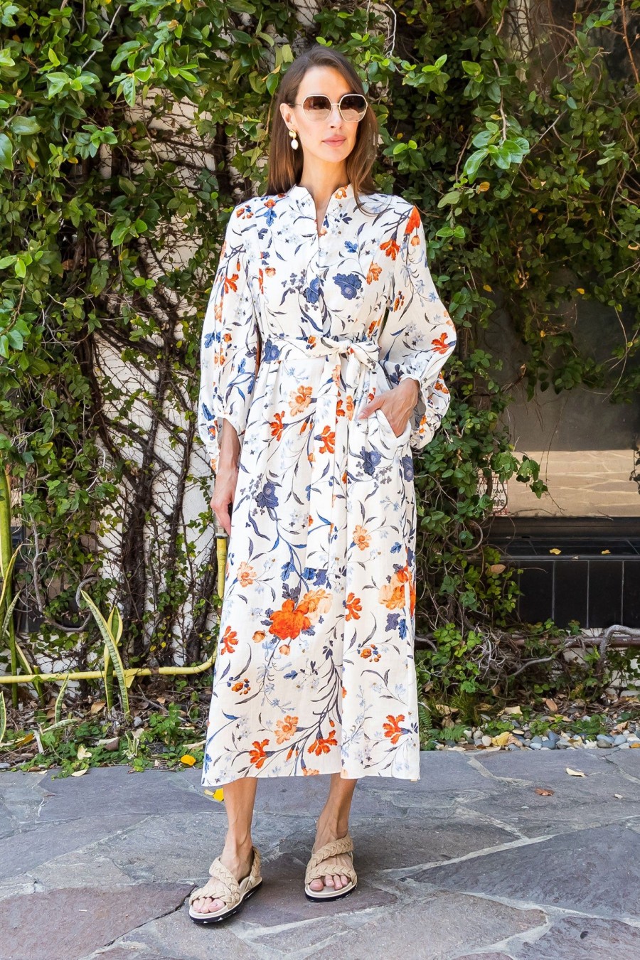 Women ERDEM Dresses | Long Sleeve Midi Dress Multi