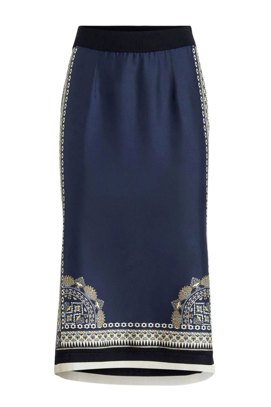 Women ETRO Skirts | Graphic Print Trimmed Skirt Navy