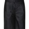 Women LOULOU STUDIO Shorts | Kiltan Leather Bermuda Black