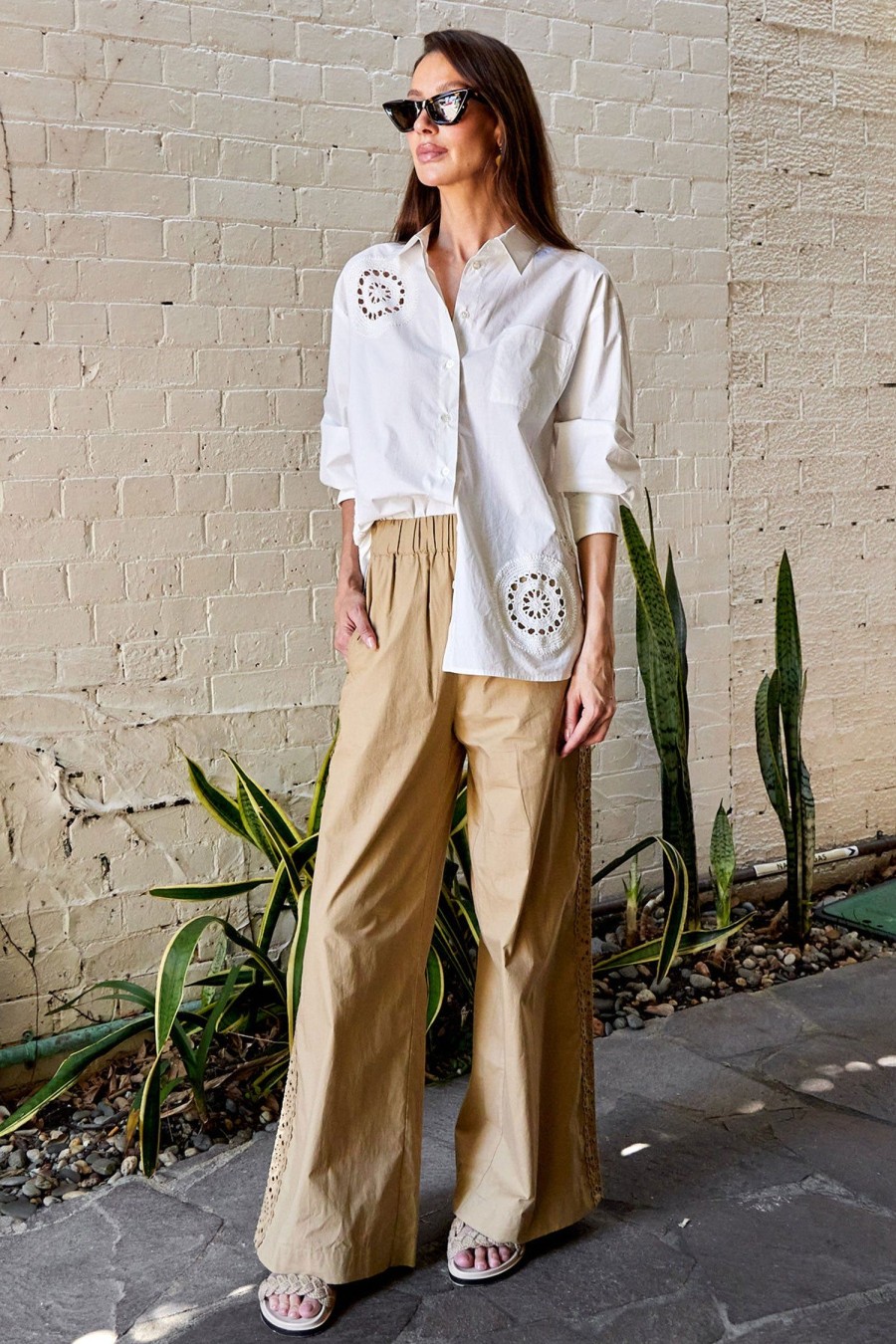 Women SEA Pants | Maeve Eyelet Pants Chino