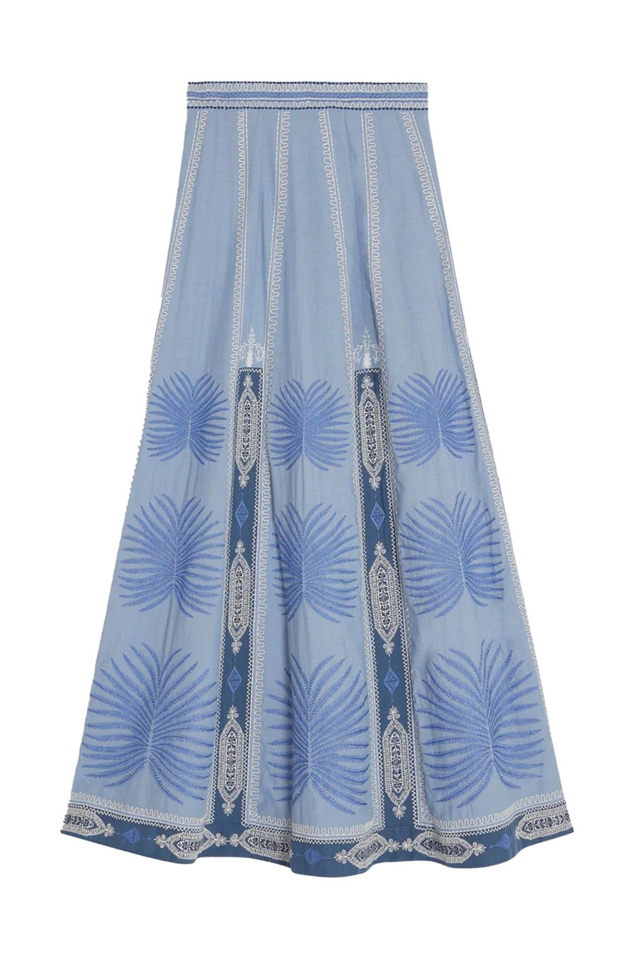 Women EMPORIO SIRENUSE Skirts | Camille Chios Embroidery Skirt Blue