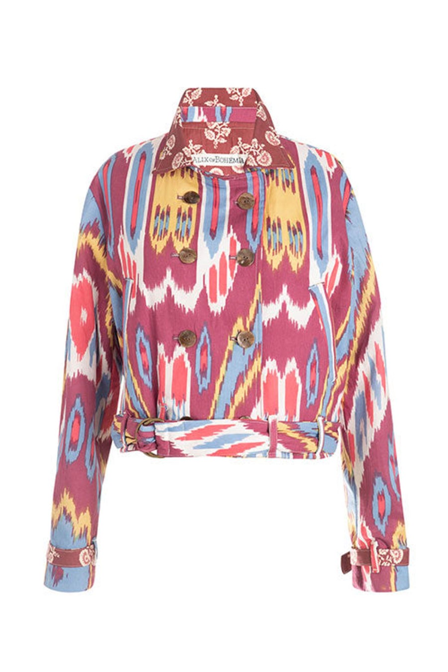 Women ALIX OF BOHEMIA Jackets | Domino Ikat Jacket Purple Multi