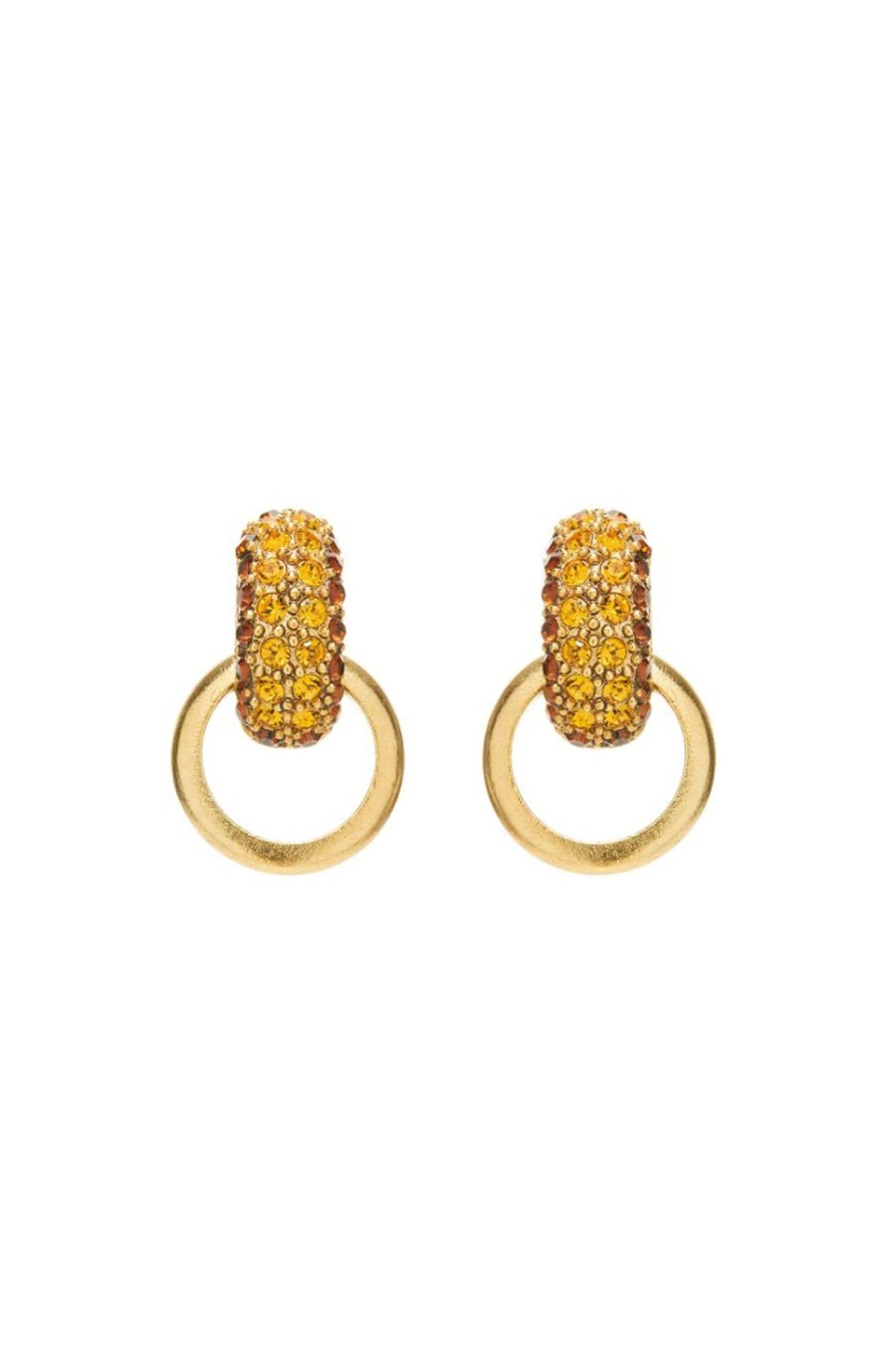 Women OSCAR DE LA RENTA Earrings | Pave Bull Horn Earring Topaz