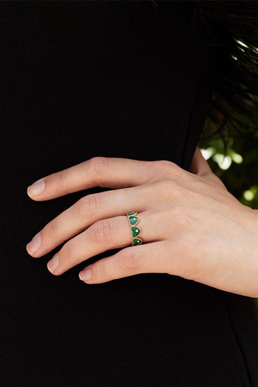 Women YVONNE LEON Rings | Multi Hearts Ring Malachite