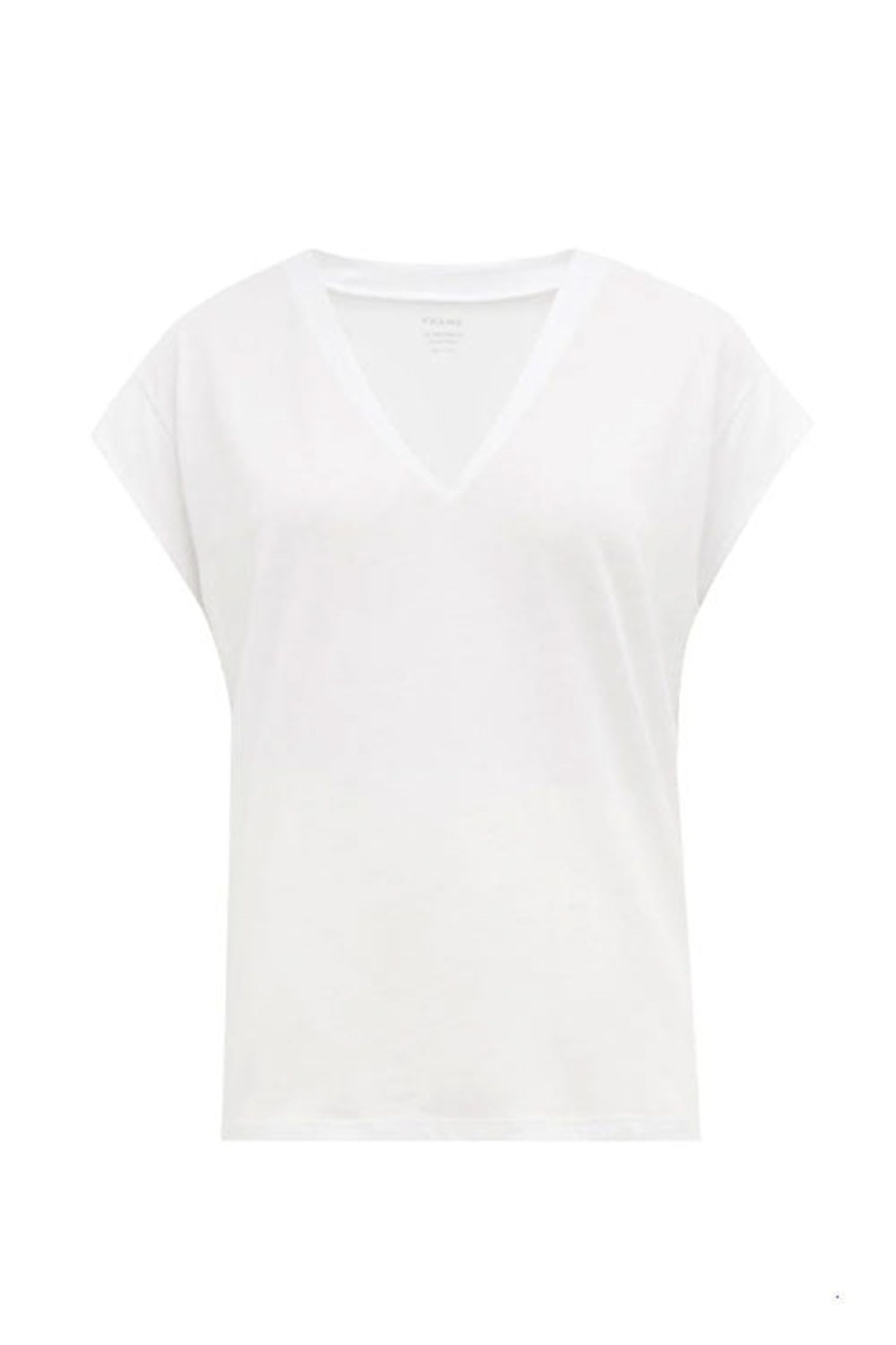 Women FRAME Tops | Le Mid Rise V Tee Blanc