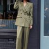 Women MSGM Pants | Pinstripe Pants Military