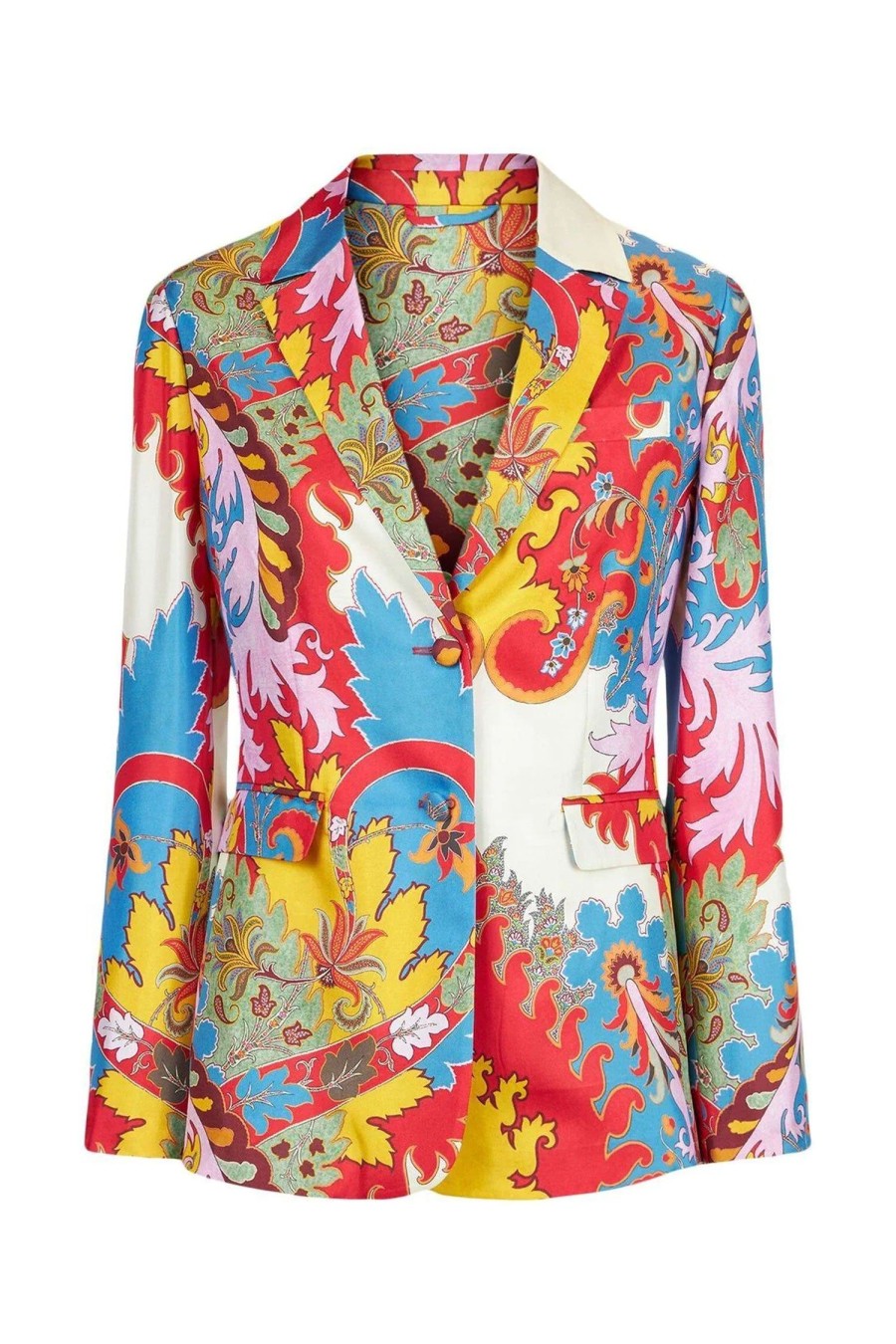 Women ETRO Jackets | Paisley Silk Blazer Red Multi