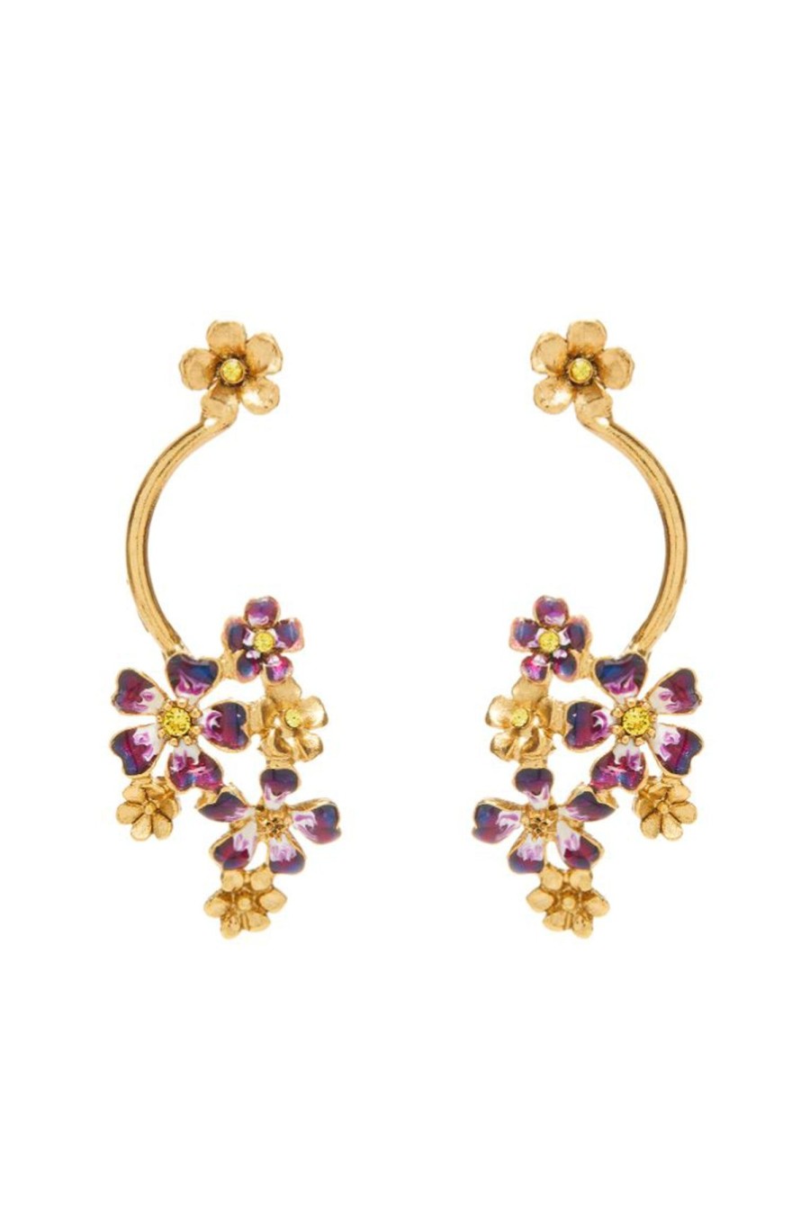 Women OSCAR DE LA RENTA Earrings | Flower Cluster Earring Purple