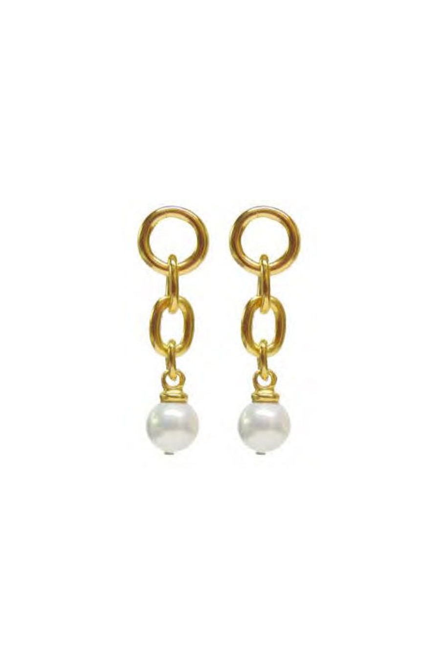 Women Ben-Amun Earrings | Link Pearl Drop Earring Gold