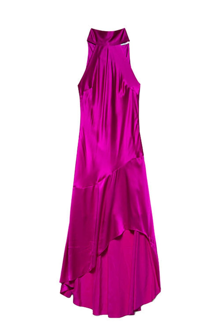 Women FRAME Dresses | Draped Halter Neck Dress Magenta