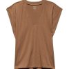 Women FRAME Tops | Le Mid Rise V Tee Camel