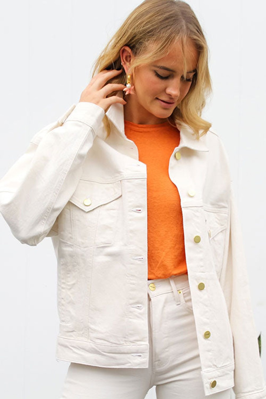 Women FRAME Jackets | Le Oversized Jacket Natural