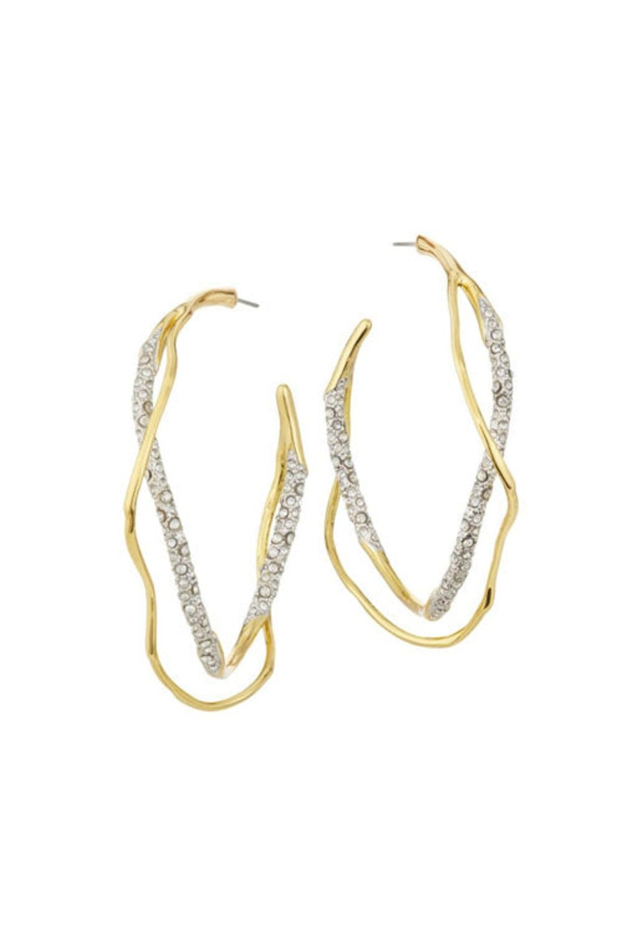 Women ALEXIS BITTAR Earrings | Intertwined Pave Hoop Earring Champagne